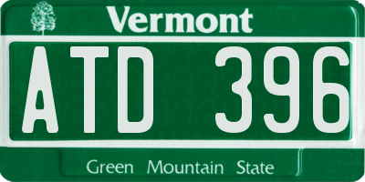 VT license plate ATD396