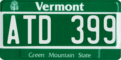VT license plate ATD399