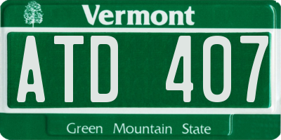 VT license plate ATD407
