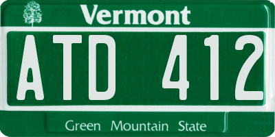 VT license plate ATD412