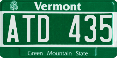 VT license plate ATD435