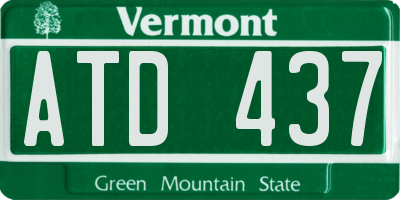 VT license plate ATD437