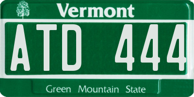 VT license plate ATD444