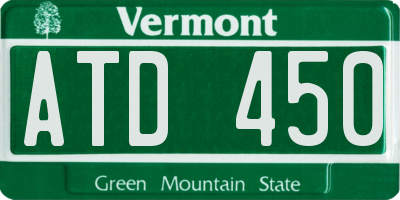 VT license plate ATD450