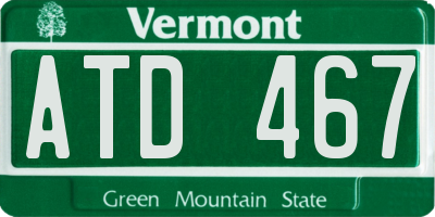 VT license plate ATD467