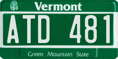 VT license plate ATD481