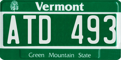 VT license plate ATD493