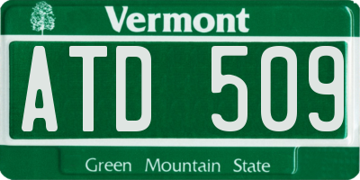 VT license plate ATD509