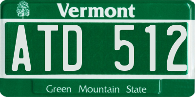 VT license plate ATD512