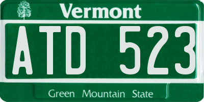 VT license plate ATD523