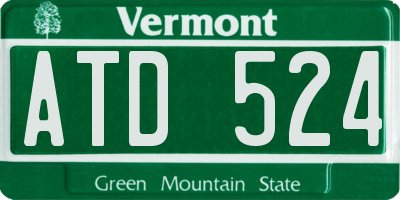 VT license plate ATD524