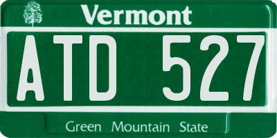 VT license plate ATD527