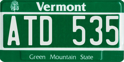 VT license plate ATD535