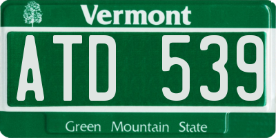 VT license plate ATD539