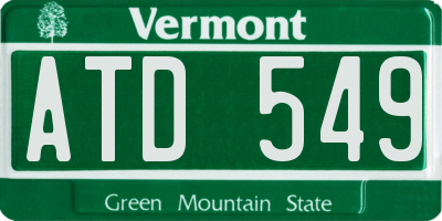 VT license plate ATD549