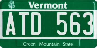 VT license plate ATD563