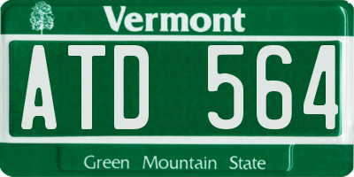 VT license plate ATD564
