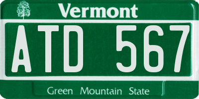 VT license plate ATD567
