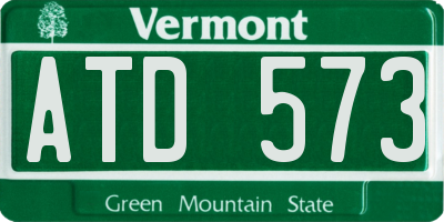 VT license plate ATD573