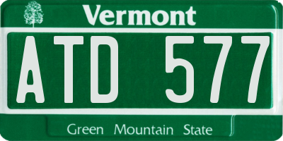 VT license plate ATD577