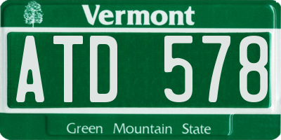 VT license plate ATD578