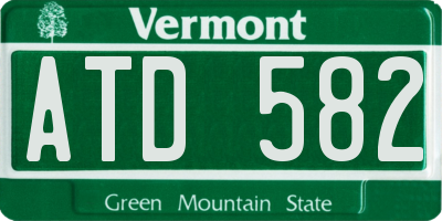 VT license plate ATD582