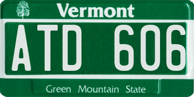 VT license plate ATD606