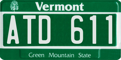 VT license plate ATD611