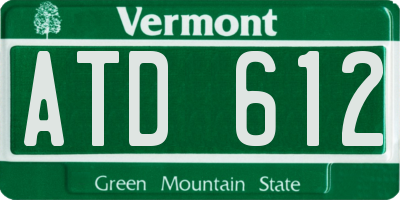 VT license plate ATD612
