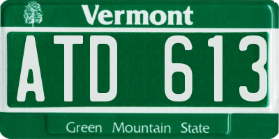 VT license plate ATD613