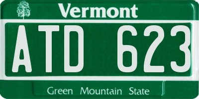 VT license plate ATD623