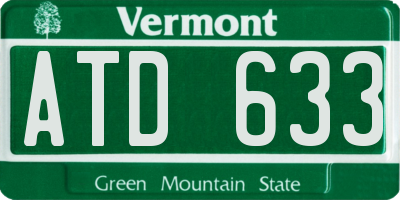 VT license plate ATD633