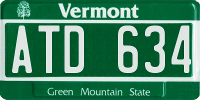 VT license plate ATD634