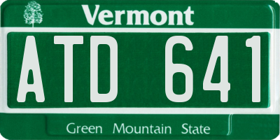 VT license plate ATD641