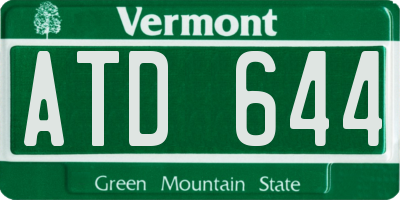 VT license plate ATD644