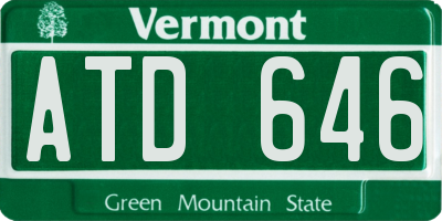 VT license plate ATD646