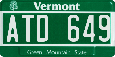 VT license plate ATD649