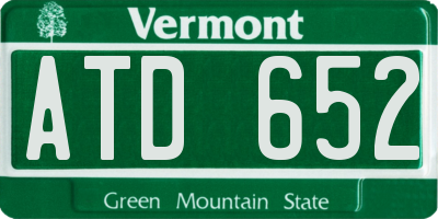 VT license plate ATD652