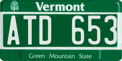 VT license plate ATD653