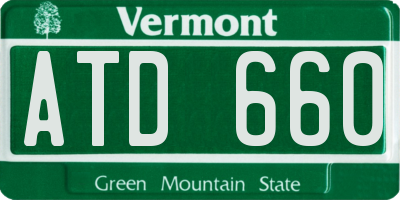 VT license plate ATD660
