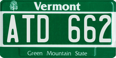 VT license plate ATD662