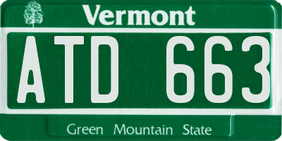 VT license plate ATD663