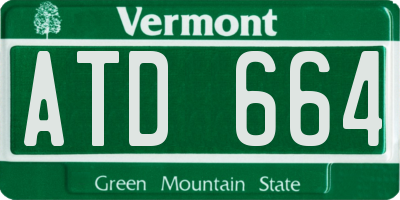 VT license plate ATD664