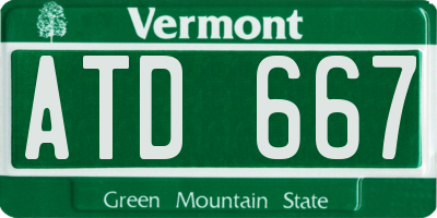 VT license plate ATD667