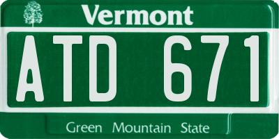 VT license plate ATD671