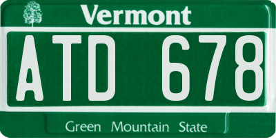 VT license plate ATD678