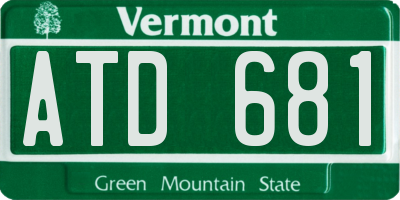 VT license plate ATD681