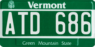 VT license plate ATD686