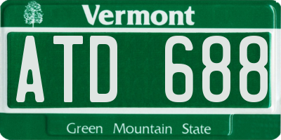 VT license plate ATD688