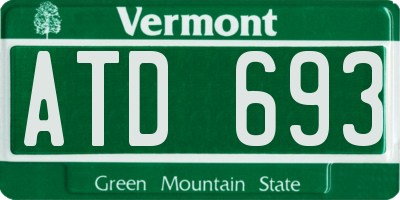 VT license plate ATD693